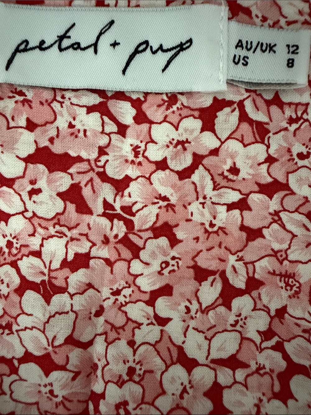 Petal & Pup Pink Floral Ruffle Maxi Dress - Sleeveless 100% Cotton V-Neck Size 8 - Picture 12 of 14